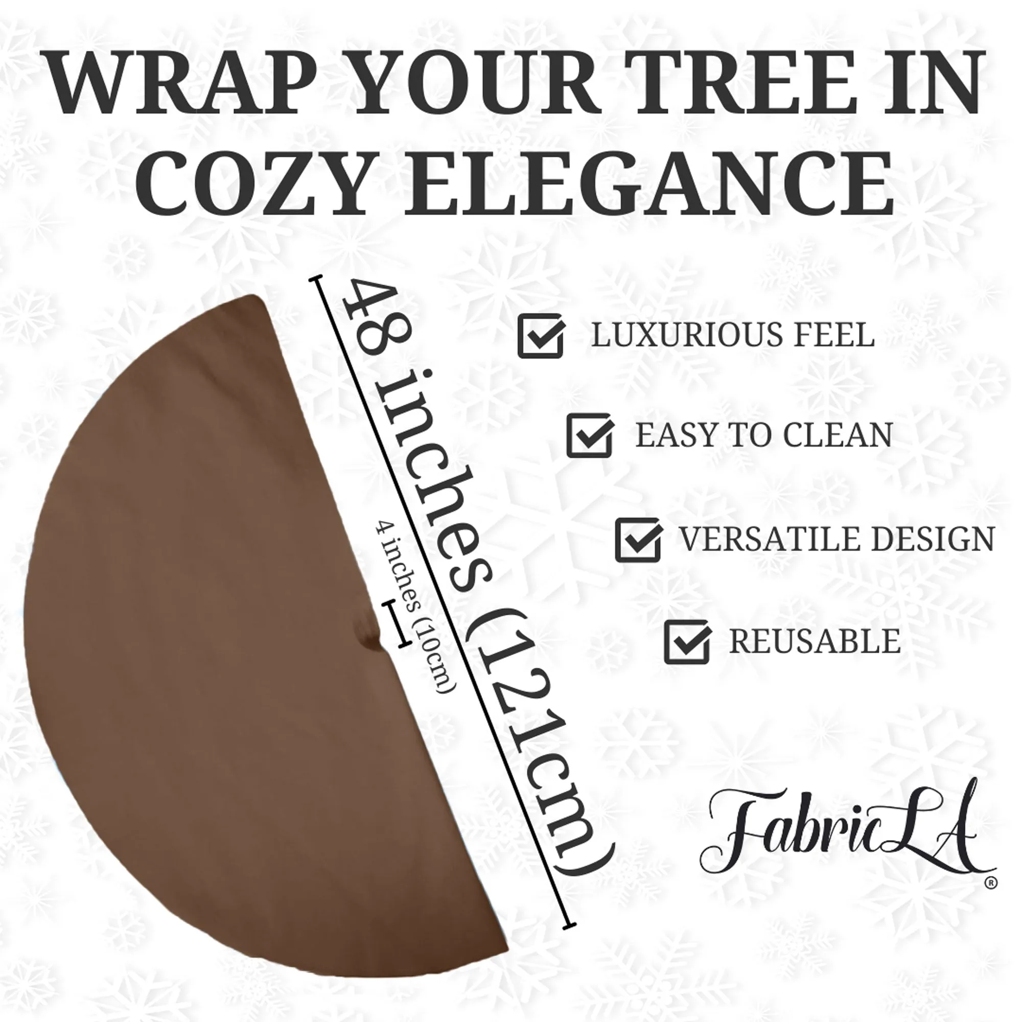 Premium Faux Fur Christmas Tree Skirt - 48 Inch | Luxurious Holiday Decorations