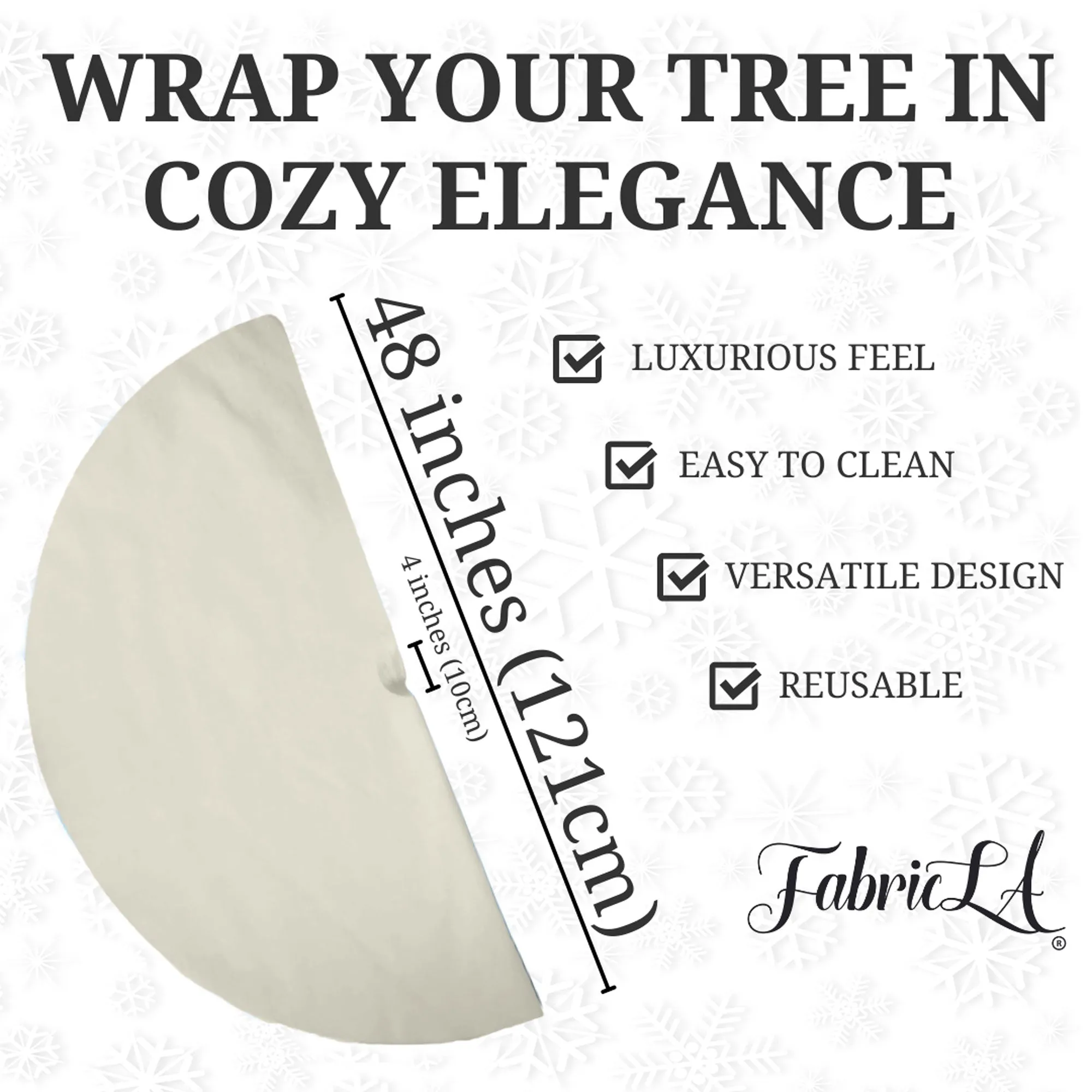 Premium Faux Fur Christmas Tree Skirt - 48 Inch | Luxurious Holiday Decorations