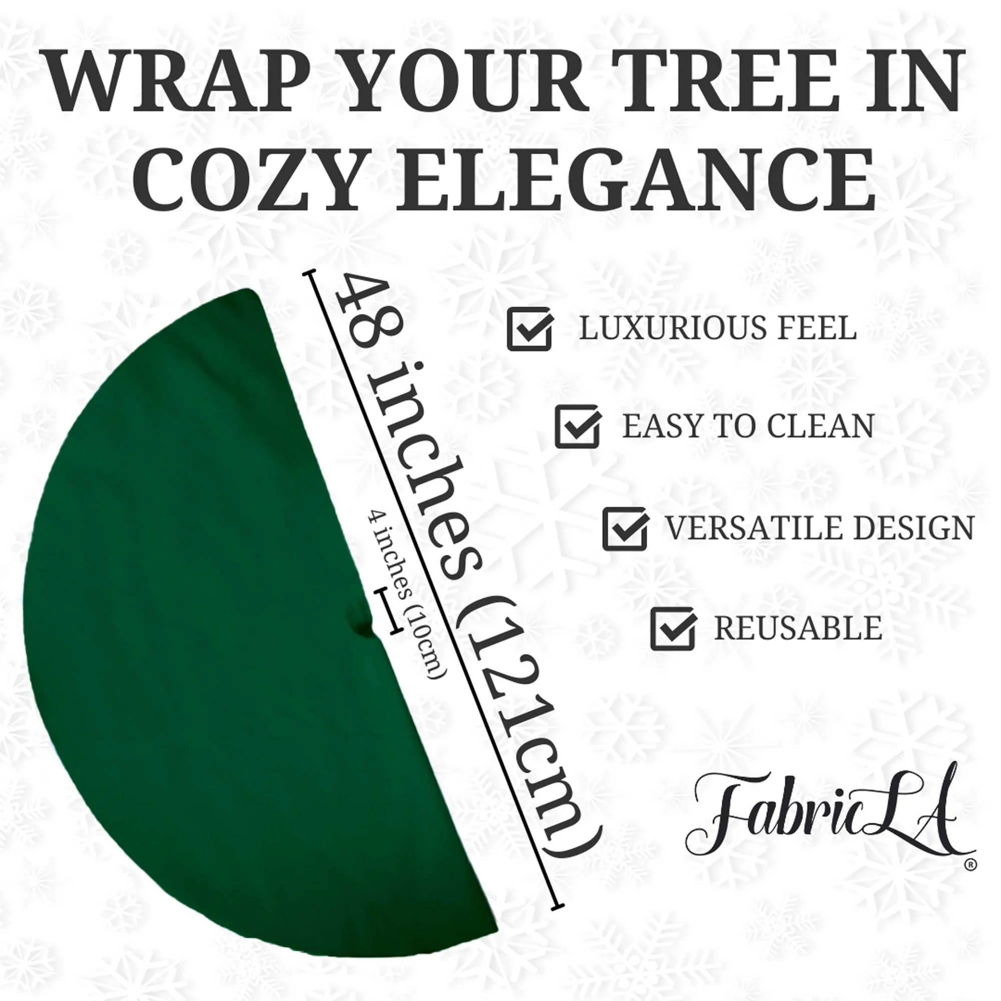 Premium Faux Fur Christmas Tree Skirt - 48 Inch | Luxurious Holiday Decorations
