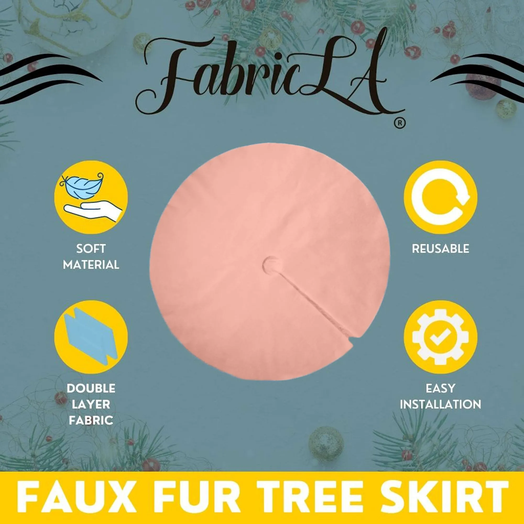 Premium Faux Fur Christmas Tree Skirt - 48 Inch | Luxurious Holiday Decorations