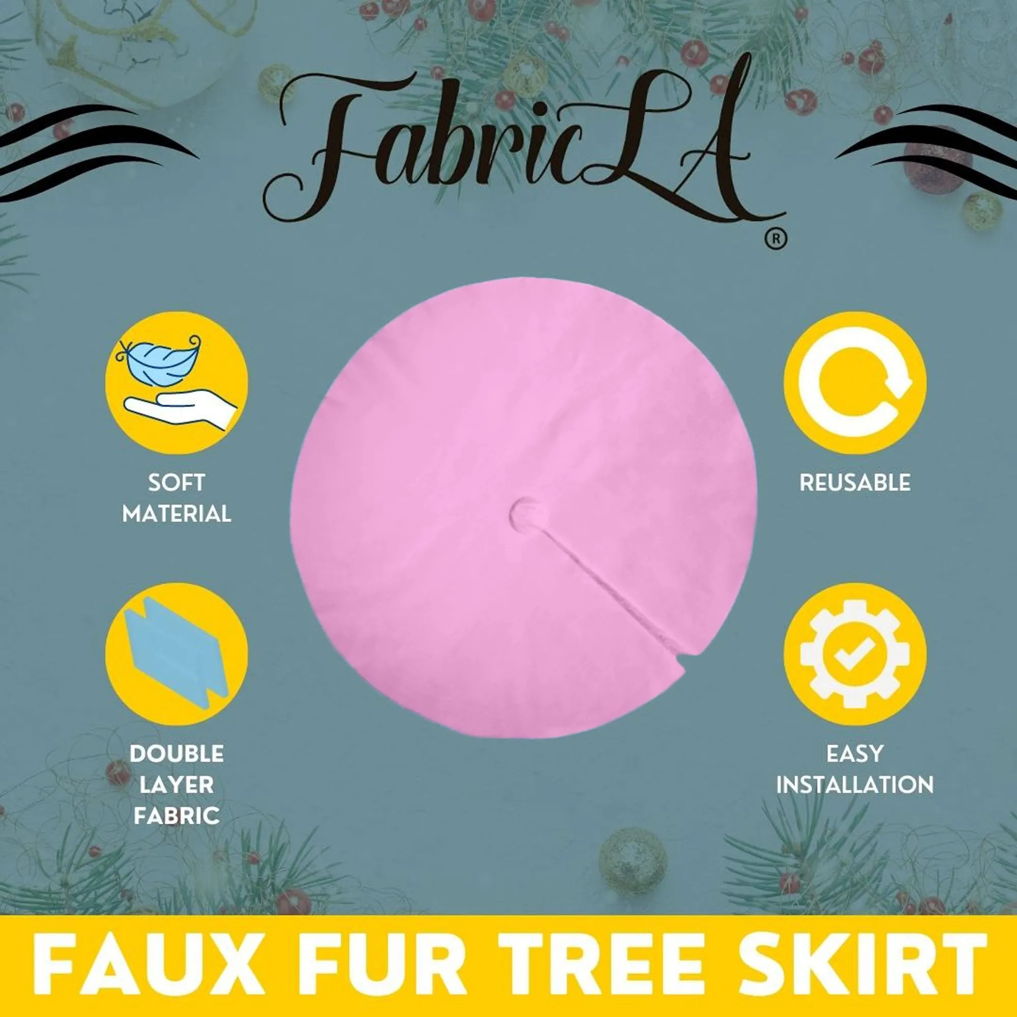 Premium Faux Fur Christmas Tree Skirt - 48 Inch | Luxurious Holiday Decorations