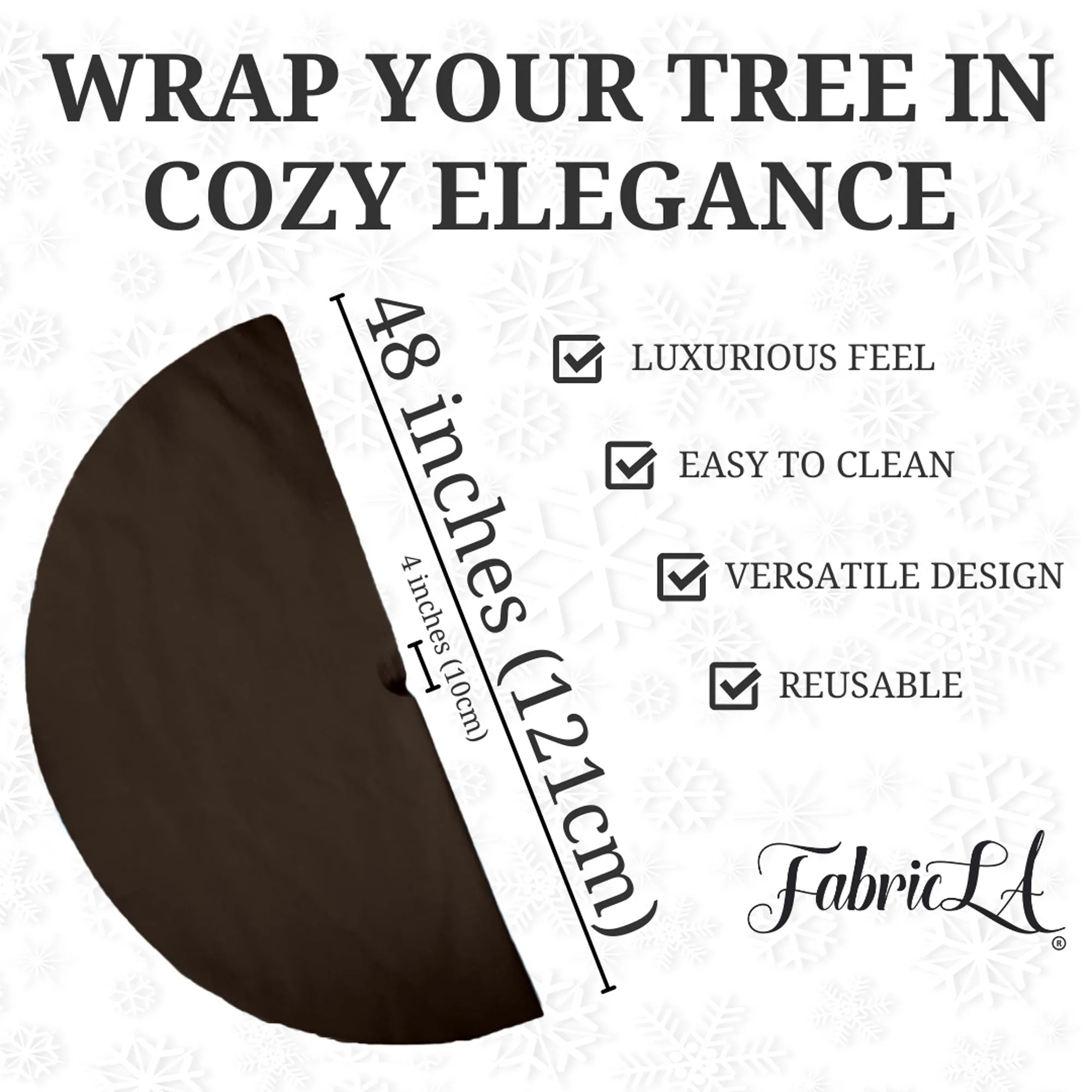 Premium Faux Fur Christmas Tree Skirt - 48 Inch | Luxurious Holiday Decorations