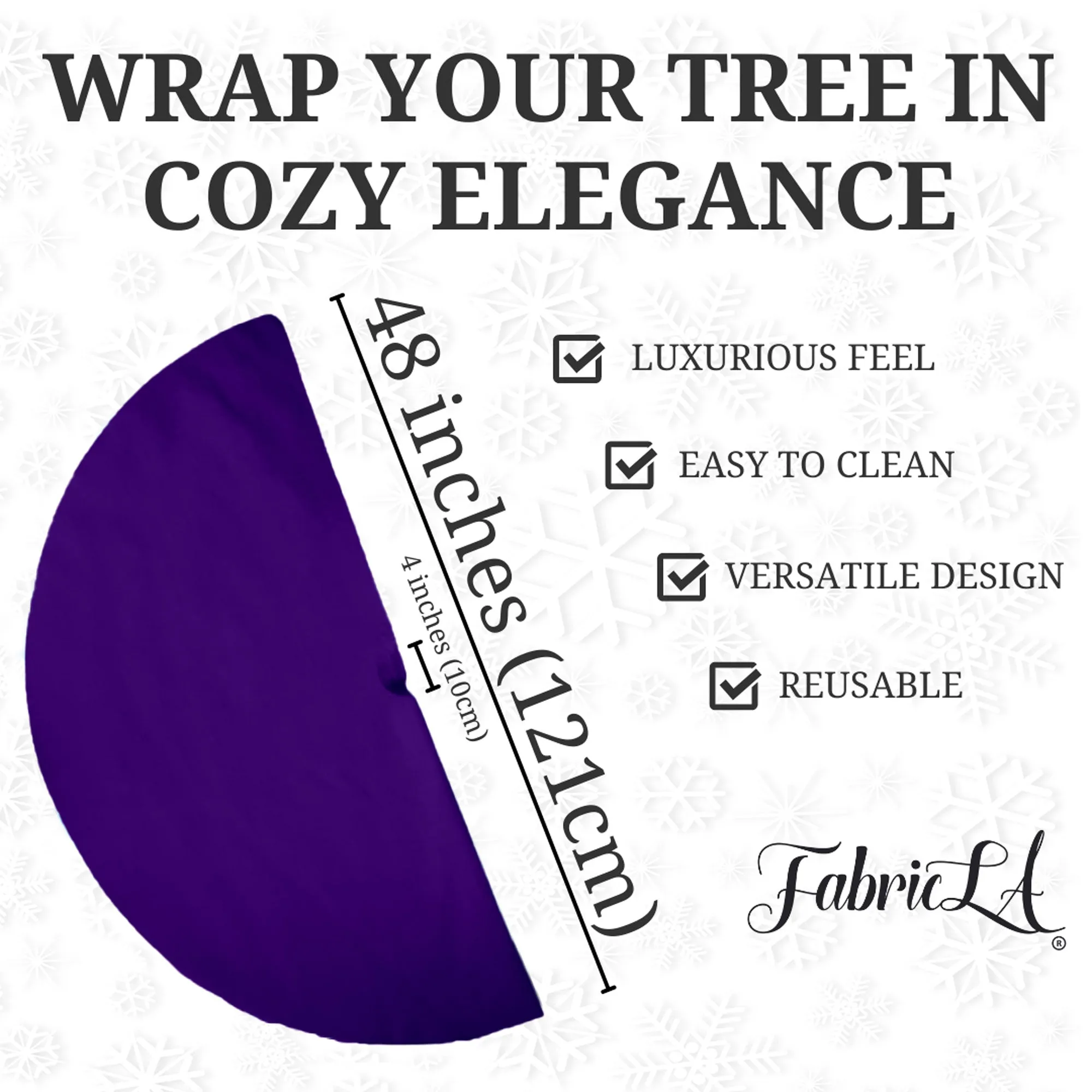 Premium Faux Fur Christmas Tree Skirt - 48 Inch | Luxurious Holiday Decorations