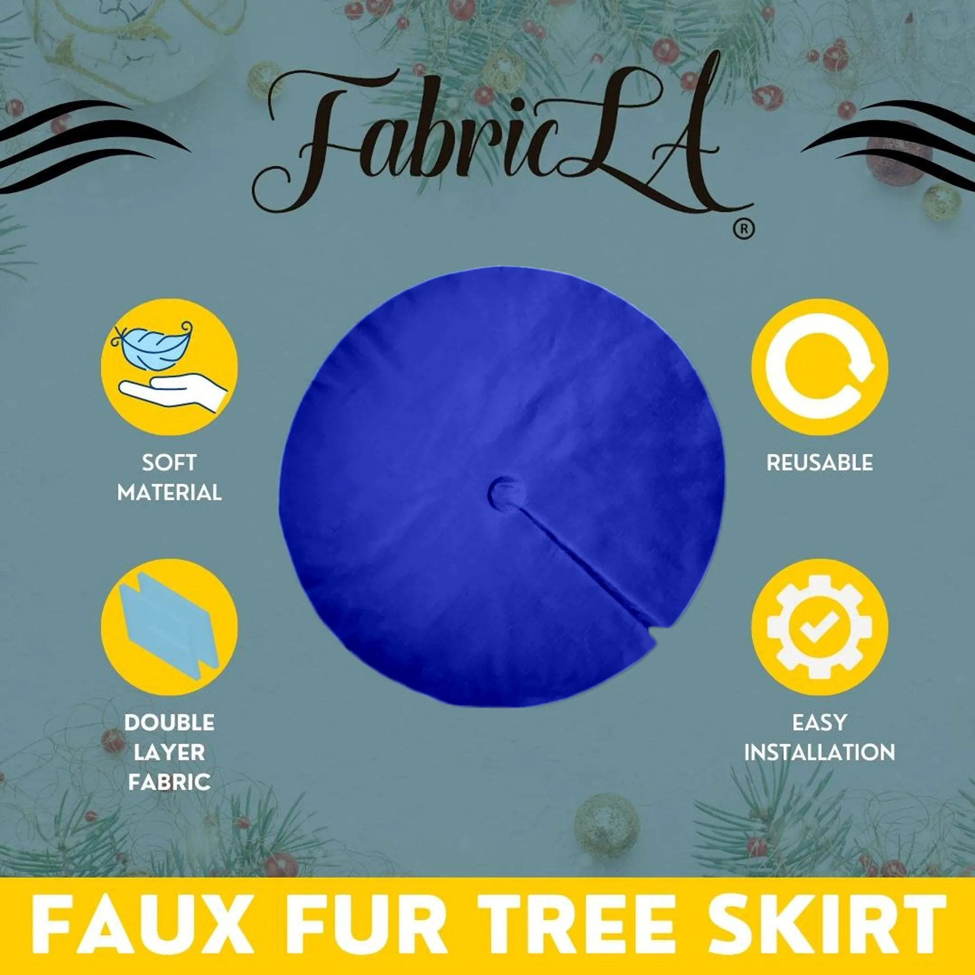 Premium Faux Fur Christmas Tree Skirt - 48 Inch | Luxurious Holiday Decorations