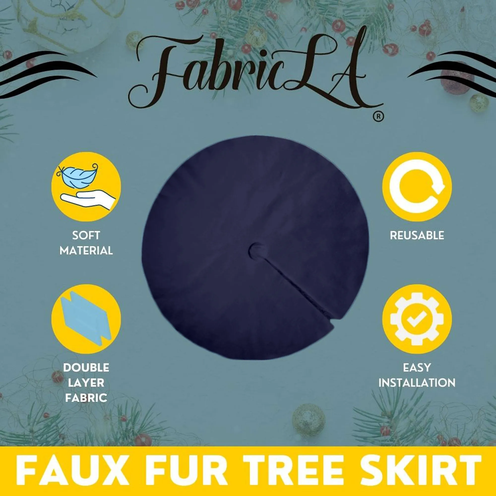 Premium Faux Fur Christmas Tree Skirt - 48 Inch | Luxurious Holiday Decorations