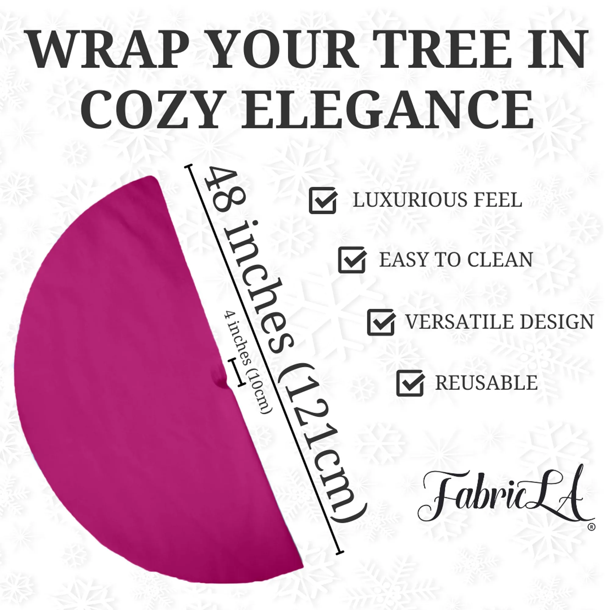 Premium Faux Fur Christmas Tree Skirt - 48 Inch | Luxurious Holiday Decorations