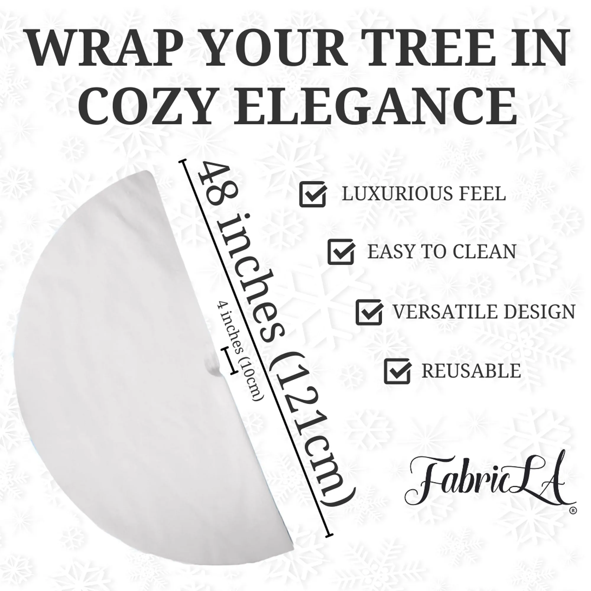 Premium Faux Fur Christmas Tree Skirt - 48 Inch | Luxurious Holiday Decorations