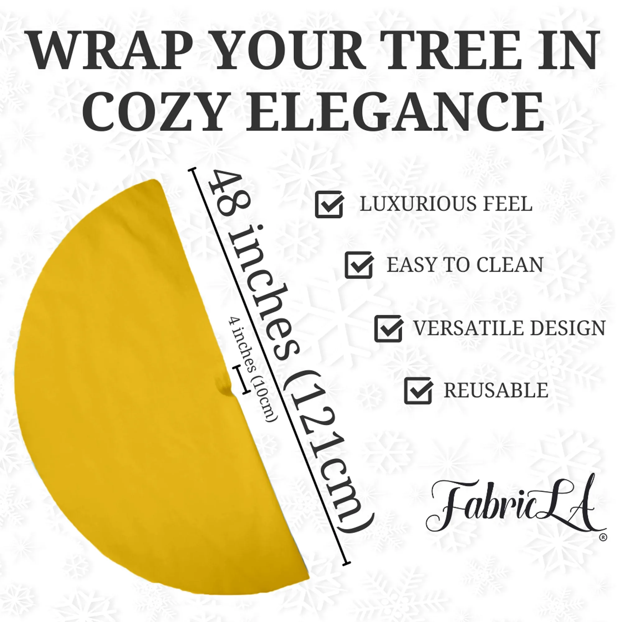 Premium Faux Fur Christmas Tree Skirt - 48 Inch | Luxurious Holiday Decorations
