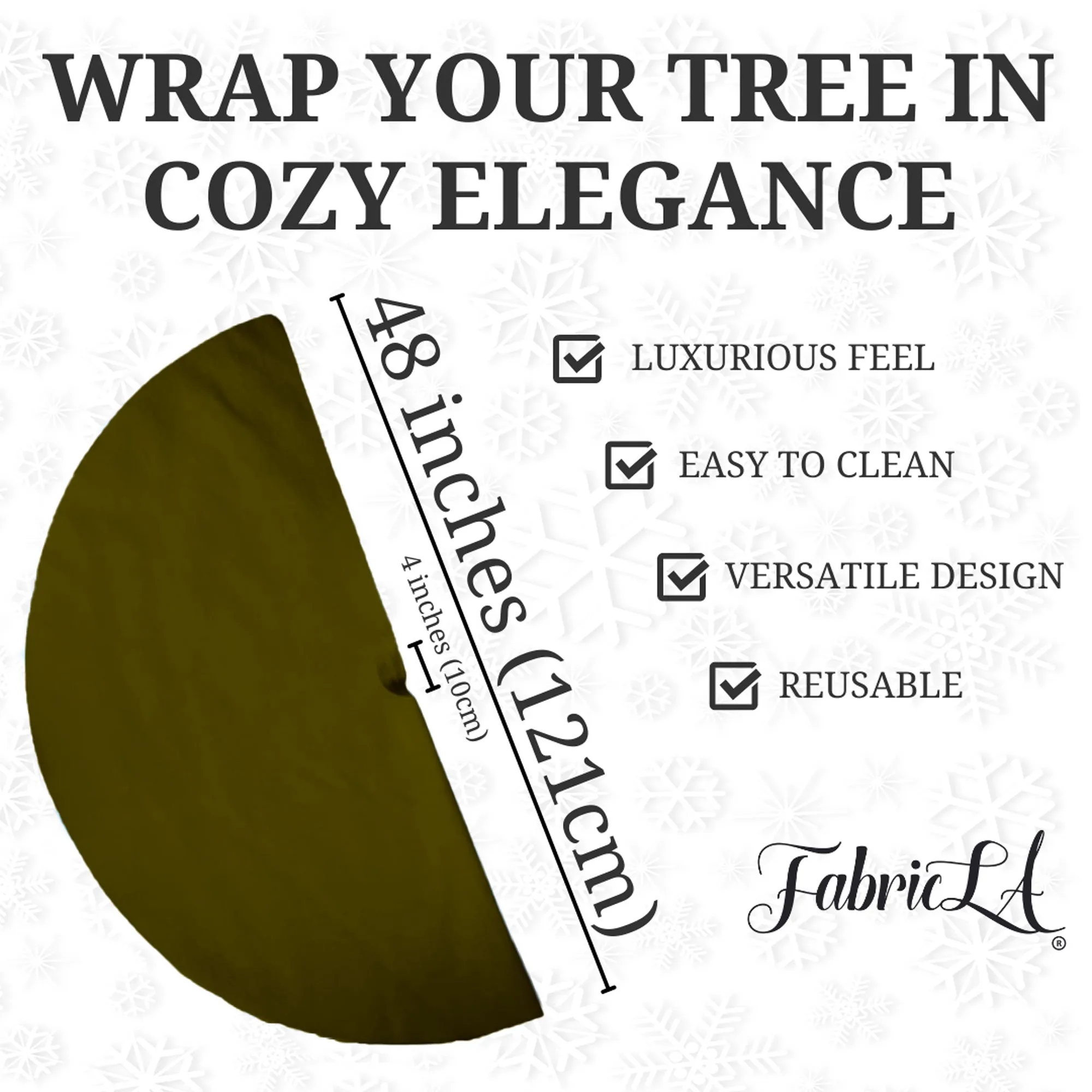 Premium Faux Fur Christmas Tree Skirt - 48 Inch | Luxurious Holiday Decorations
