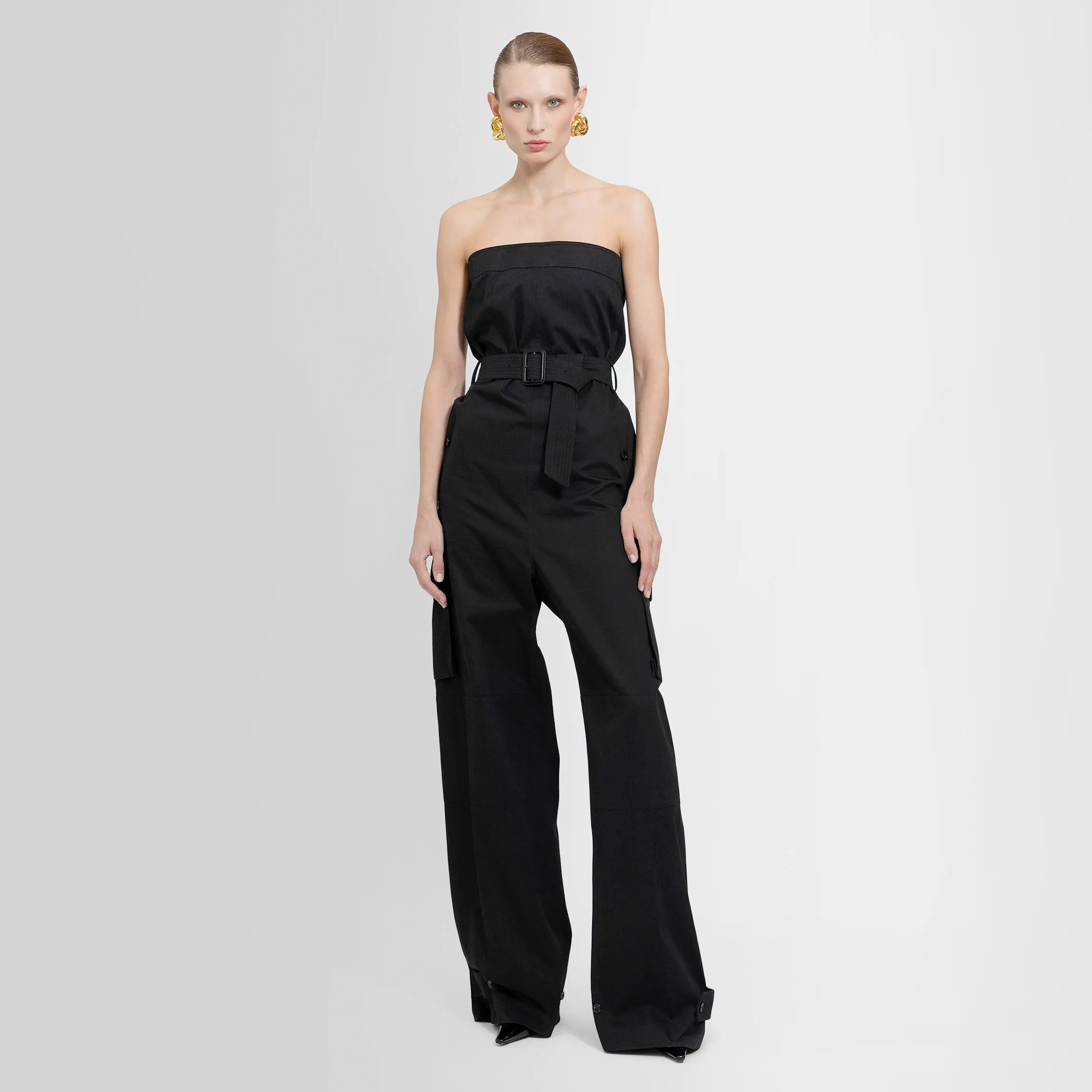 SAINT LAURENT WOMAN BLACK JUMPSUITS