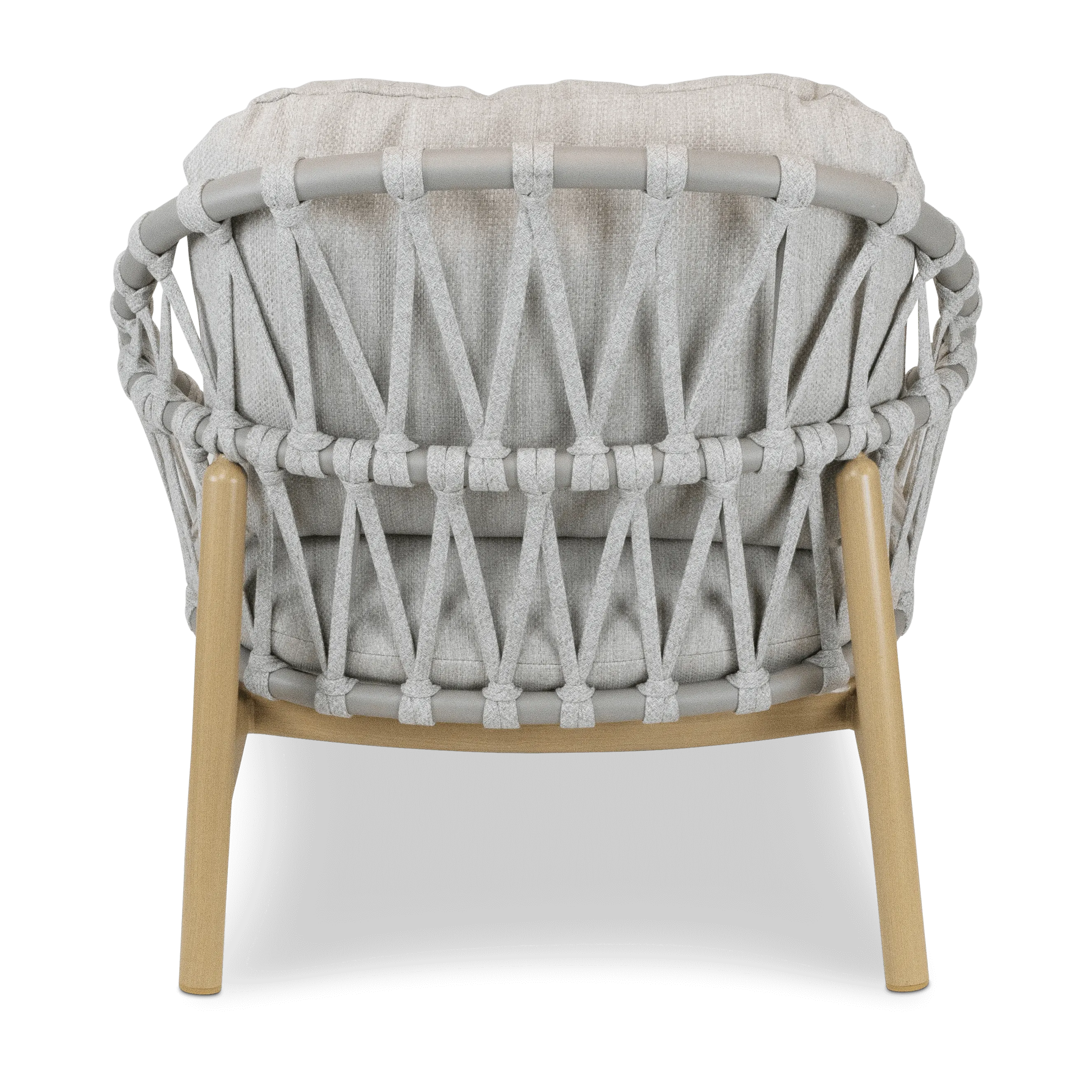 Siesta Armchair with Mist Olefin Rope, Icelandic Salt Cushions and Aluminium Frame