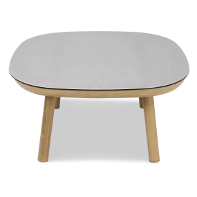 Siesta Side Table with Stone Finish Glass Top and Aluminium Frame