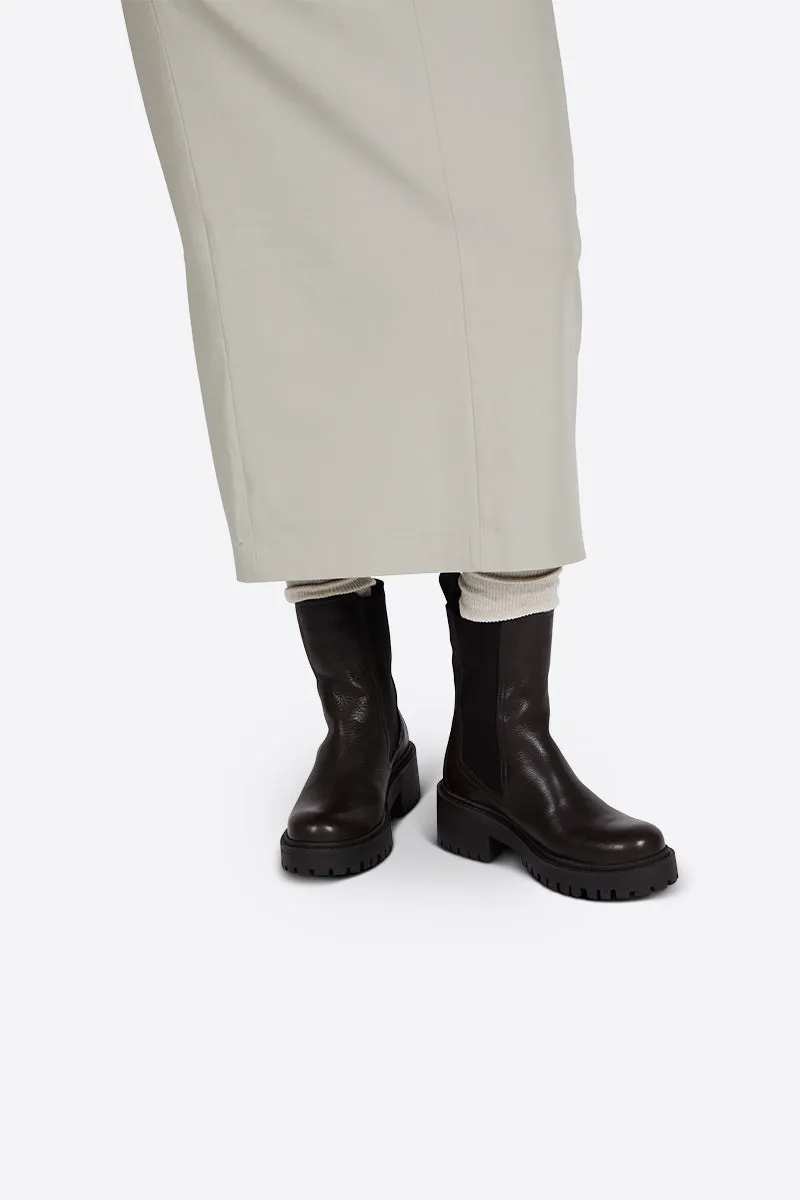Storm Faux Fur Lined Black Sole Chelsea Boot
