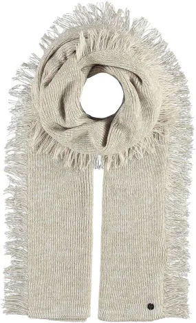 Striped Side Fringe Acrylic Knit Scarf