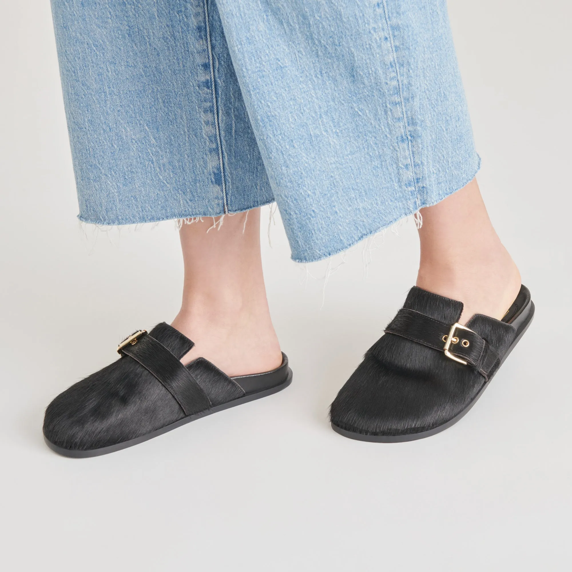 SUNDAY FLATS ONYX CALF HAIR
