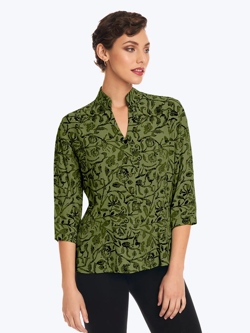 Tianello TENCEL™ "French Batik" Print "Dynasty" Blouse