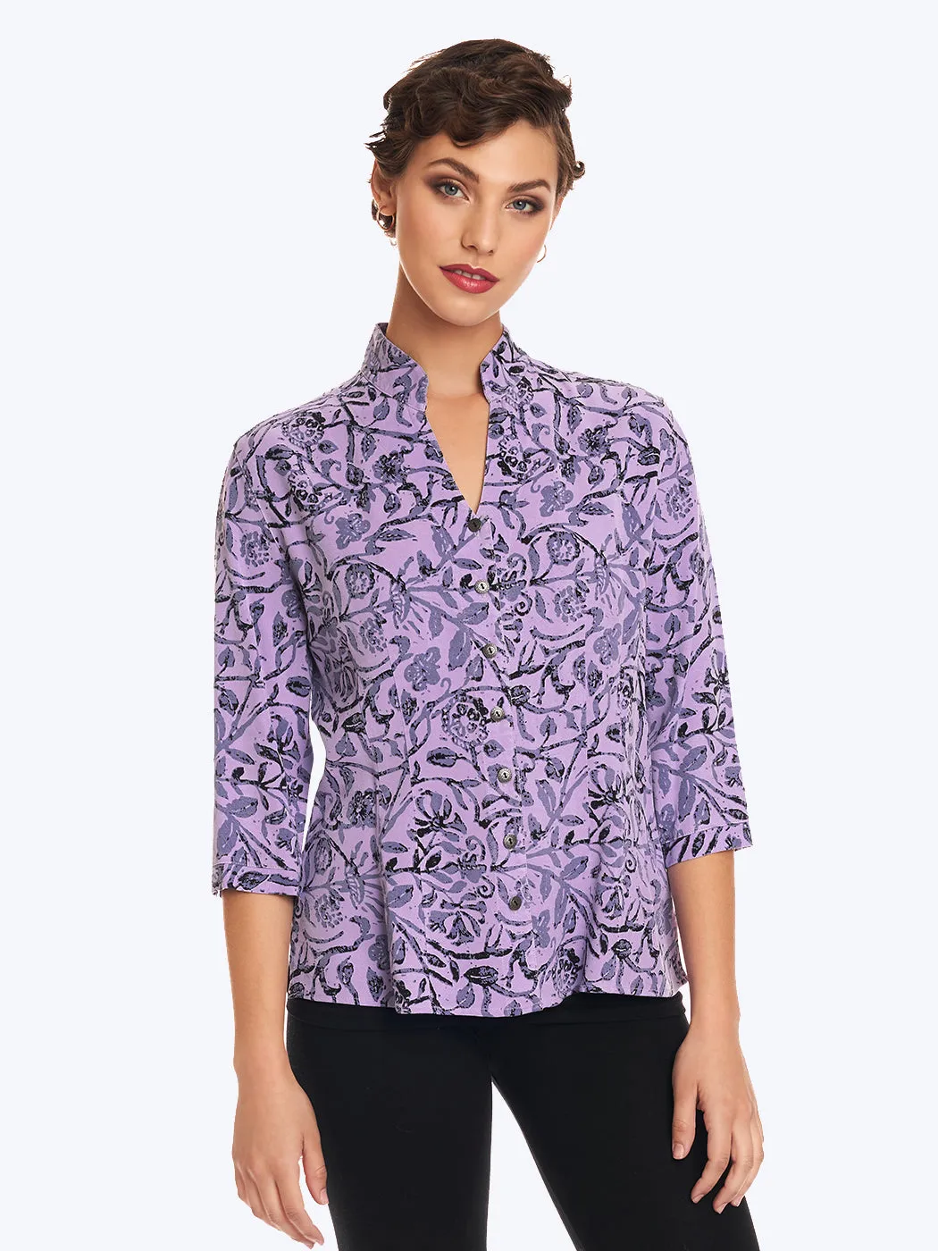 Tianello TENCEL™ "French Batik" Print "Dynasty" Blouse