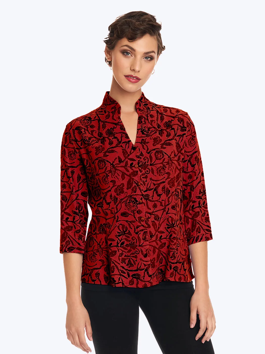 Tianello TENCEL™ "French Batik" Print "Dynasty" Blouse