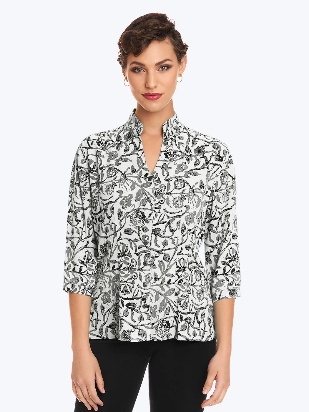 Tianello TENCEL™ "French Batik" Print "Dynasty" Blouse