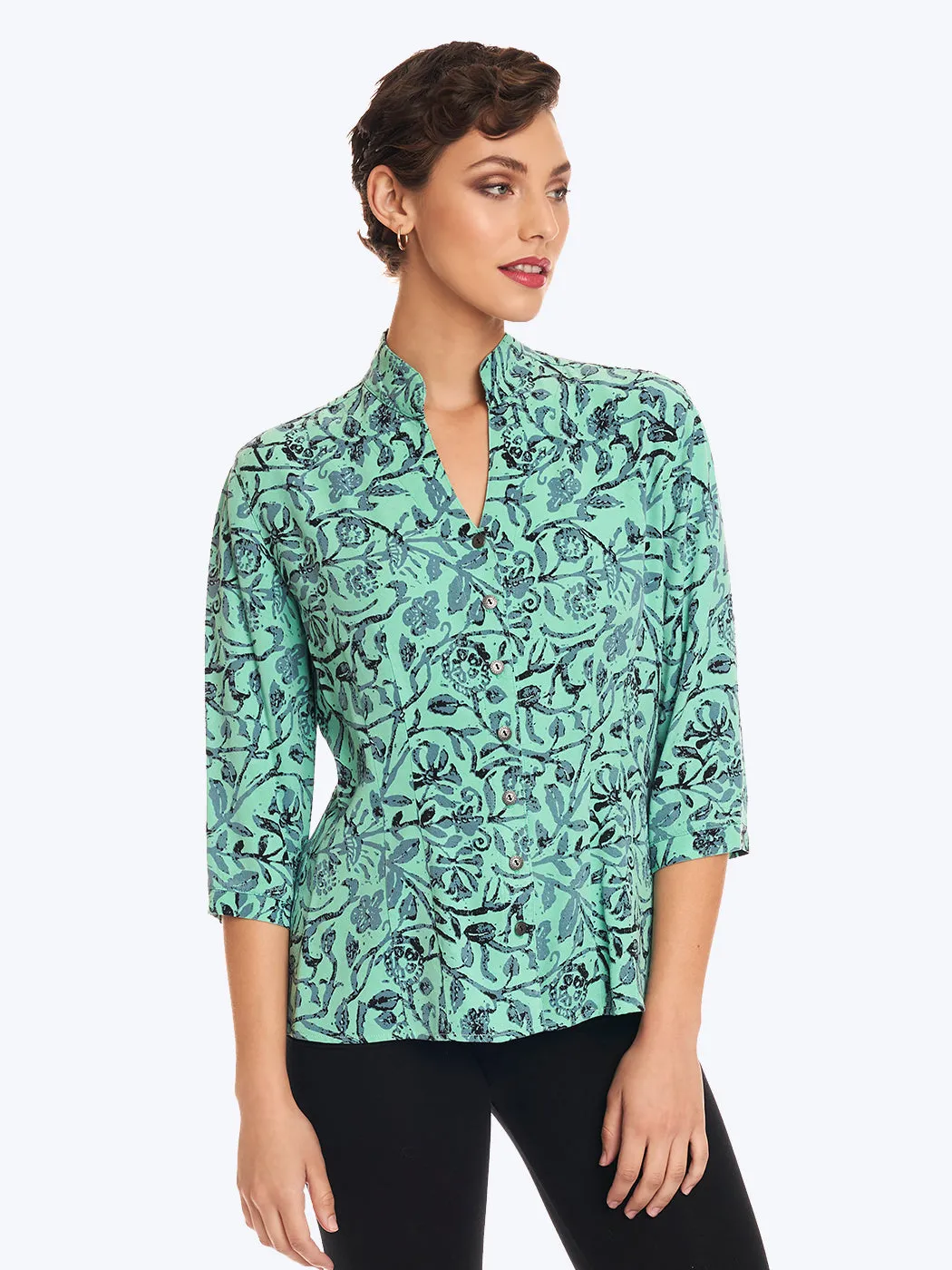 Tianello TENCEL™ "French Batik" Print "Dynasty" Blouse