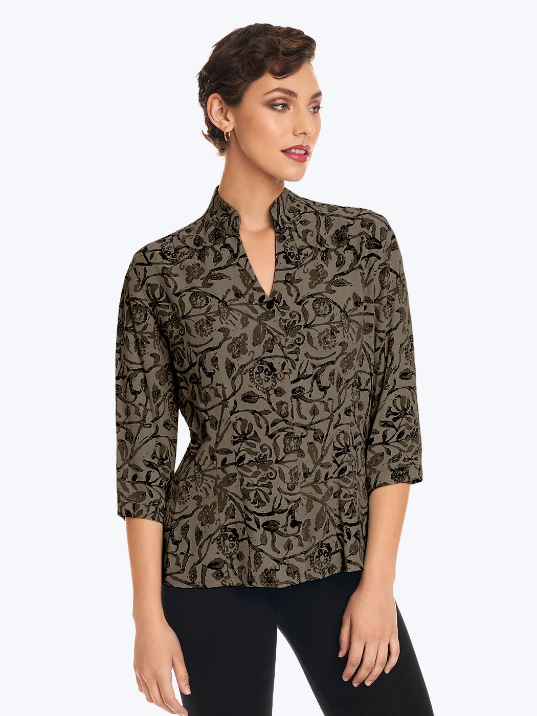 Tianello TENCEL™ "French Batik" Print "Dynasty" Blouse