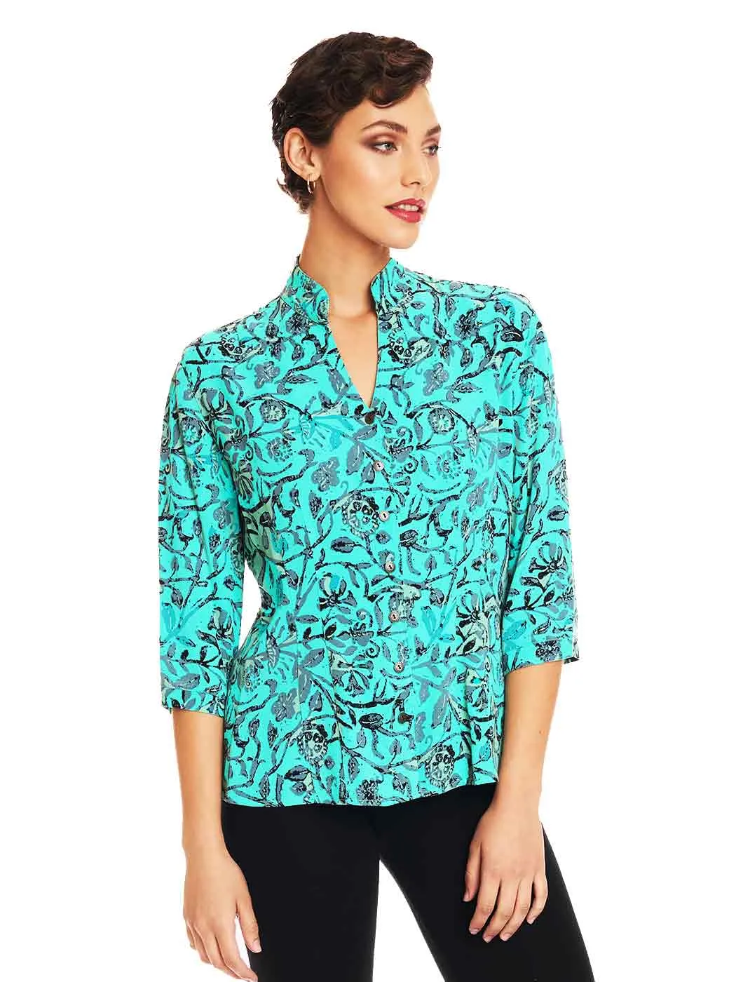 Tianello TENCEL™ "French Batik" Print "Dynasty" Blouse