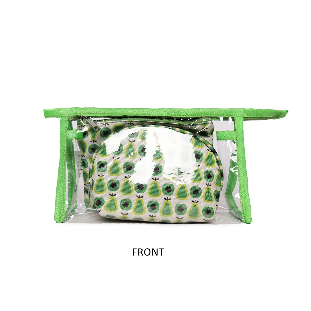 Transparent Pu Or Green Color Printed Polyester Make Up Kit ,
