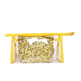 Transparent Pu Or Navy Color Printed Polyester Make Up Kit