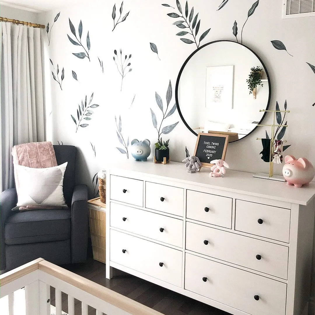 Watercolor Leaves Wall Decals