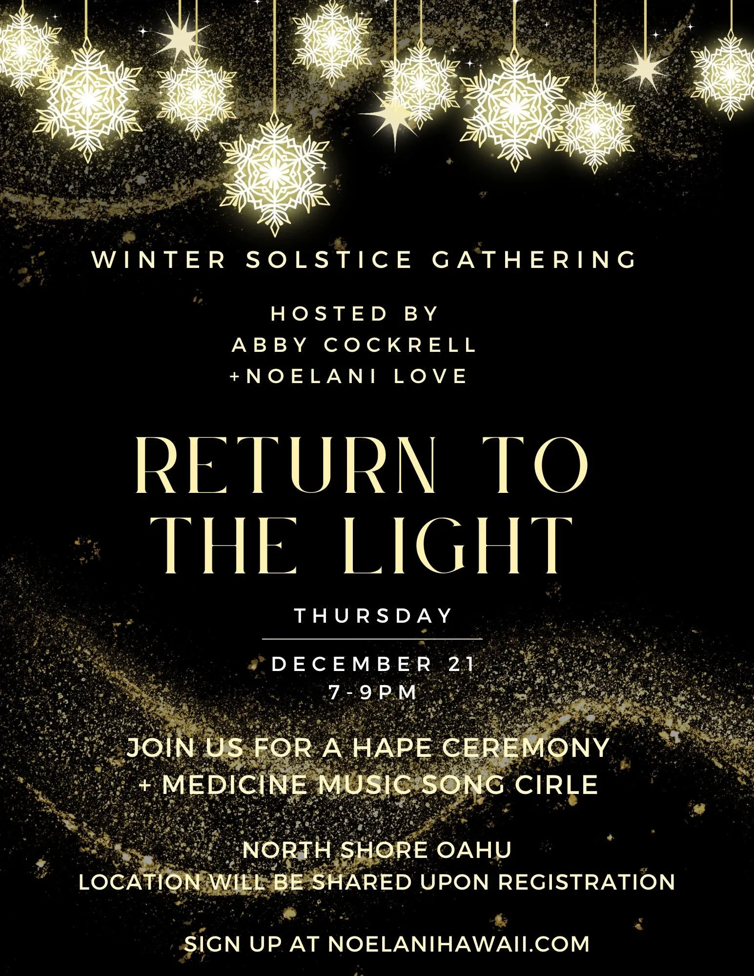Winter Solstice "Return to the Light" Event