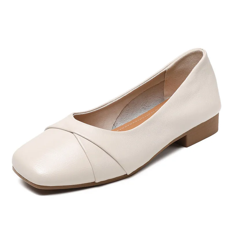 Women Minimalist Soft Leather Casual Flats Shoes
