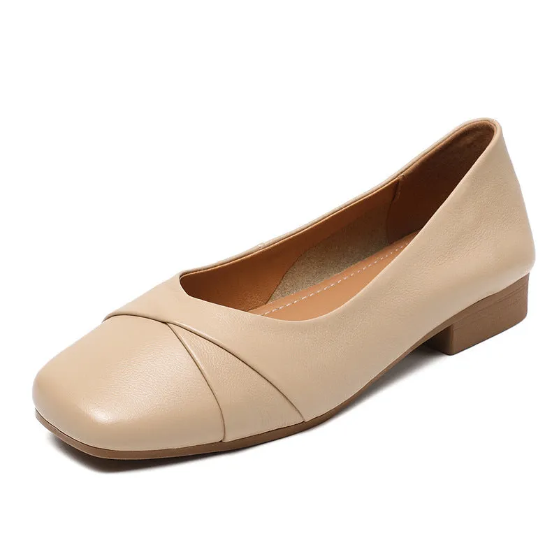 Women Minimalist Soft Leather Casual Flats Shoes