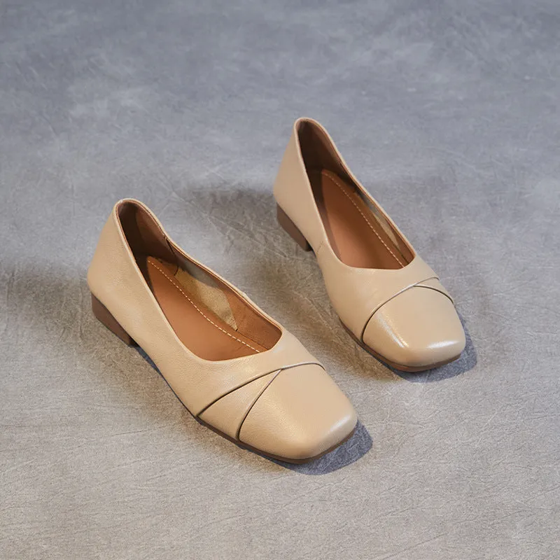 Women Minimalist Soft Leather Casual Flats Shoes