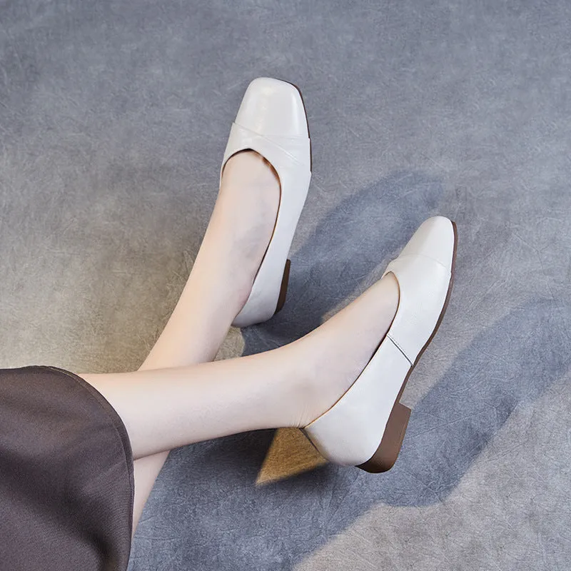 Women Minimalist Soft Leather Casual Flats Shoes