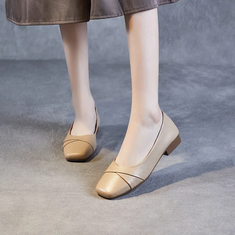 Women Minimalist Soft Leather Casual Flats Shoes