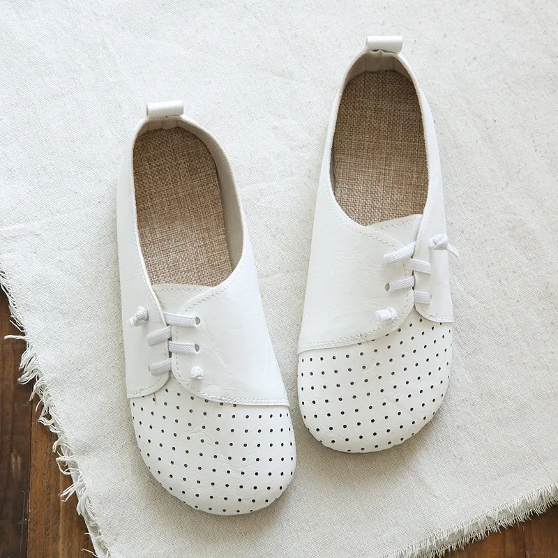 Women Retro Hollow Round Head Flats