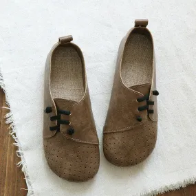 Women Retro Hollow Round Head Flats