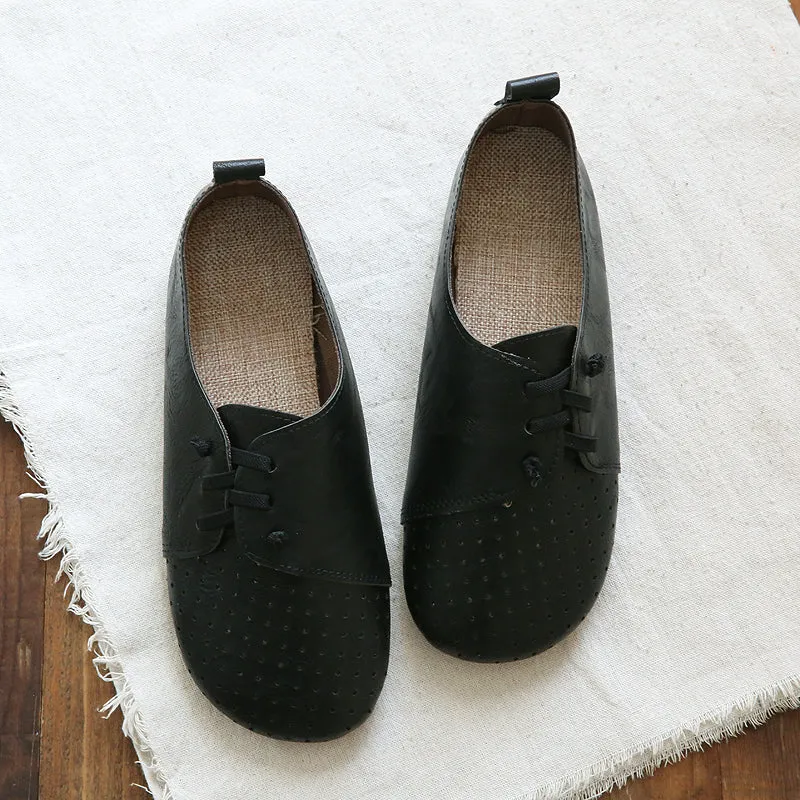 Women Retro Hollow Round Head Flats