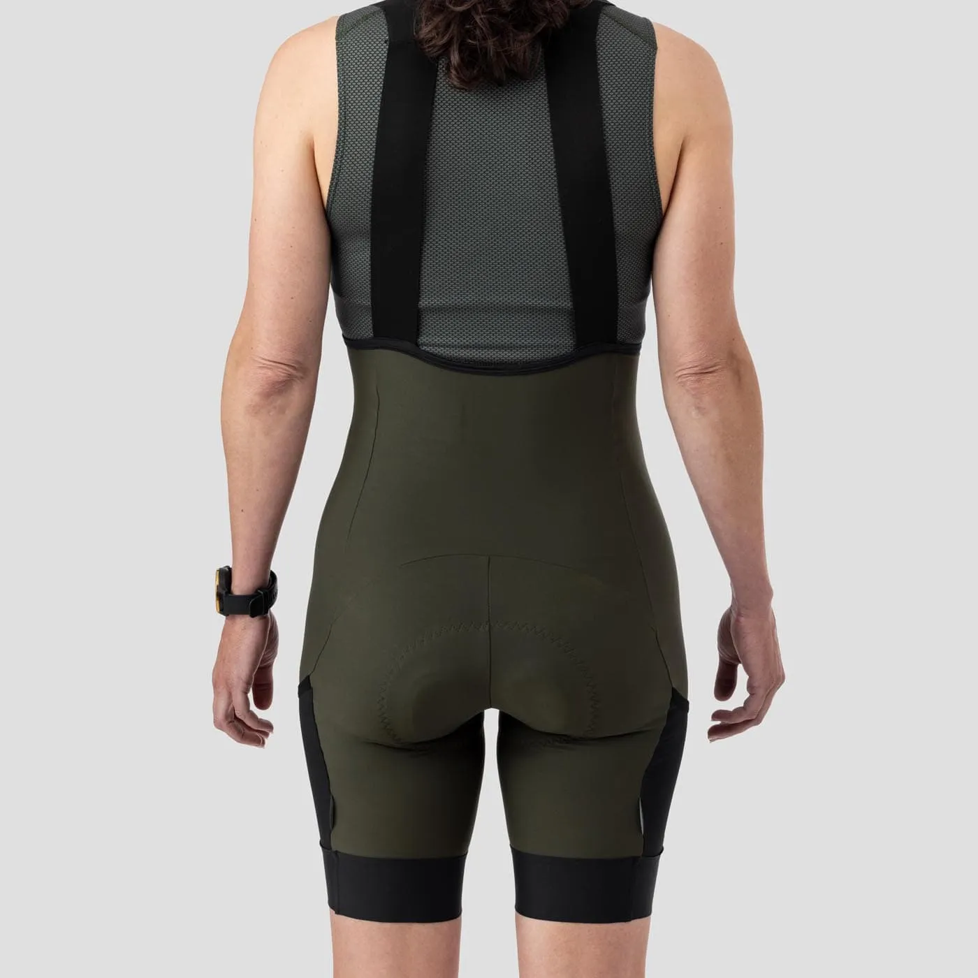 Women's Droptail Cargo Bib Short - Olive